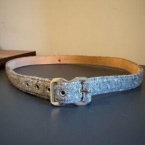 Brooks Brothers Women’s Gray Wool Tweed Belt Size L